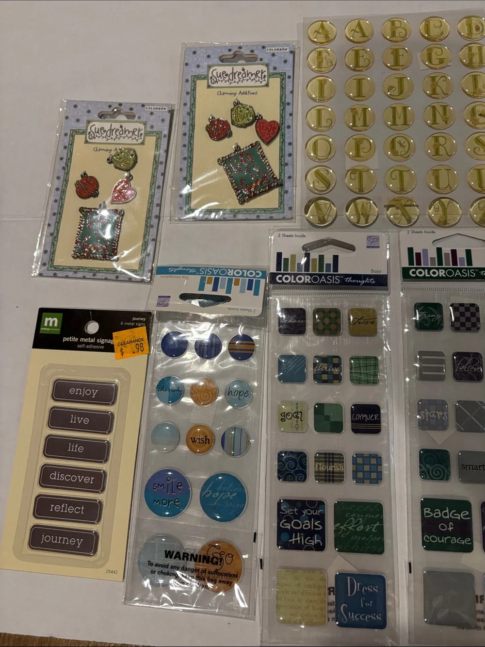 Scrapbooking Assorted Sticker and Embellishment Pack - Multicolor lot 4